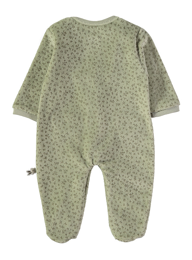 Babybol Baby Girl Velour Sleepsuit | Khaki 260024