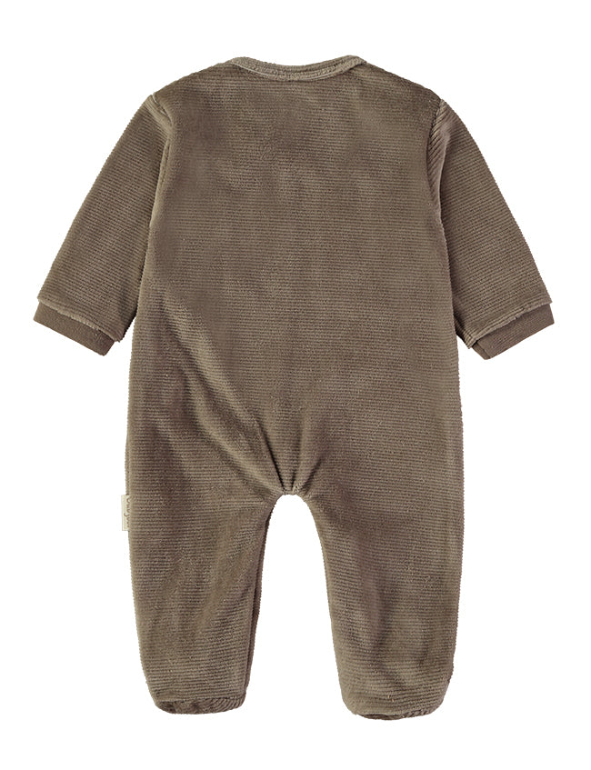 Babybol Baby Corduroy Velour Sleepsuit | Light Brown 260036