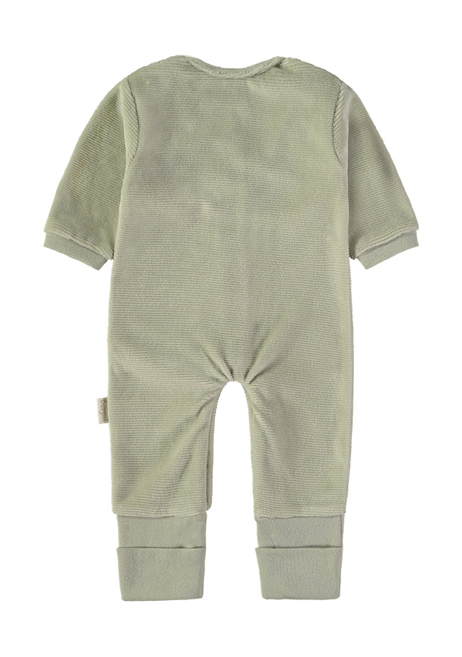 Babybol Baby Boy Dinosaur Velour Sleepsuit | Khaki 260038