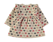 Babybol cross-stitch heart print ruffle dress - back view