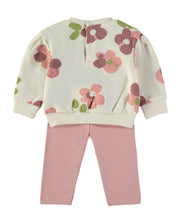 Babybol floral sweatshirt and pink leggings set - back view