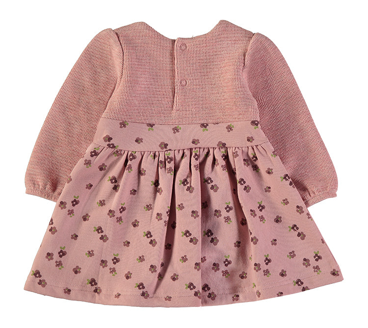 Babybol Baby Girl Knit & Floral Dress | Pale Pink 261015