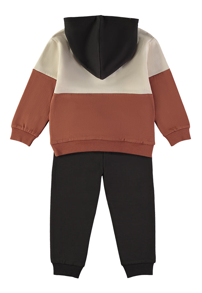 Babybol I Will Change 96 colour-block hoodie and black joggers set - back view
