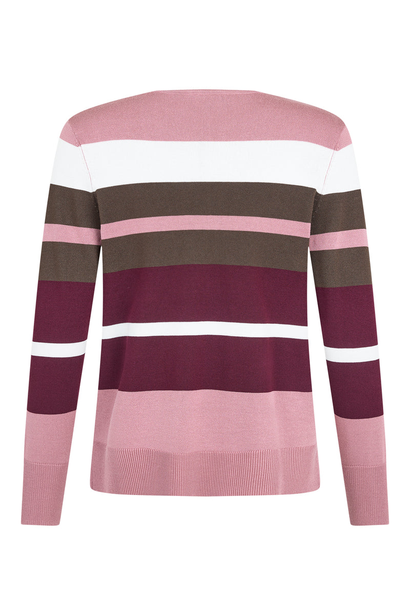 Sunday Bold Stripe Crew Neck Pullover | Rose 6320 6281