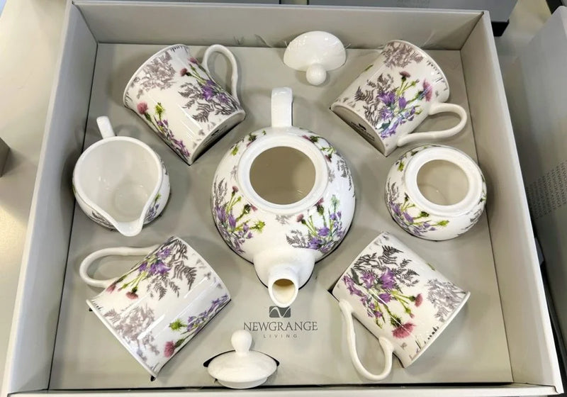 Newgrange Living Thistle Collection 7 Piece Tea Set | White 30255