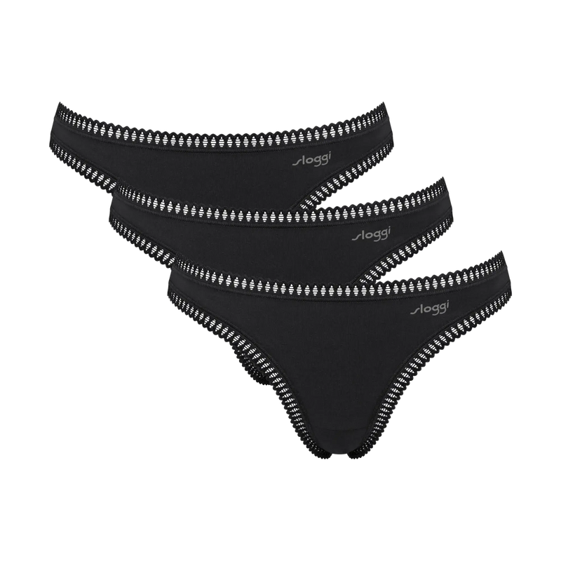 Sloggi GO Crush String 3 Pack | Black