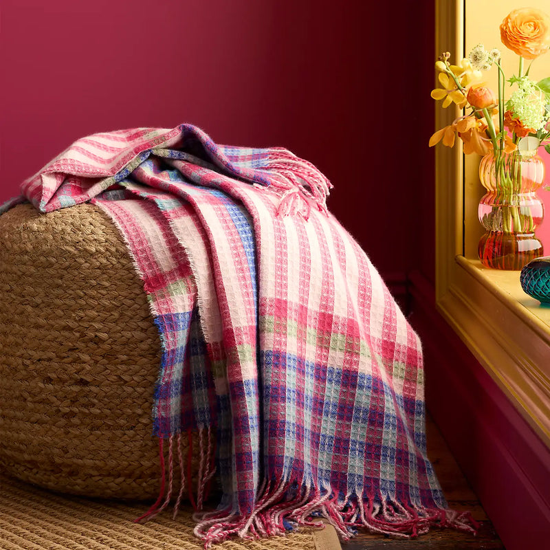 Sophie Robinson Darling Waffle Check Bedspread | Bright