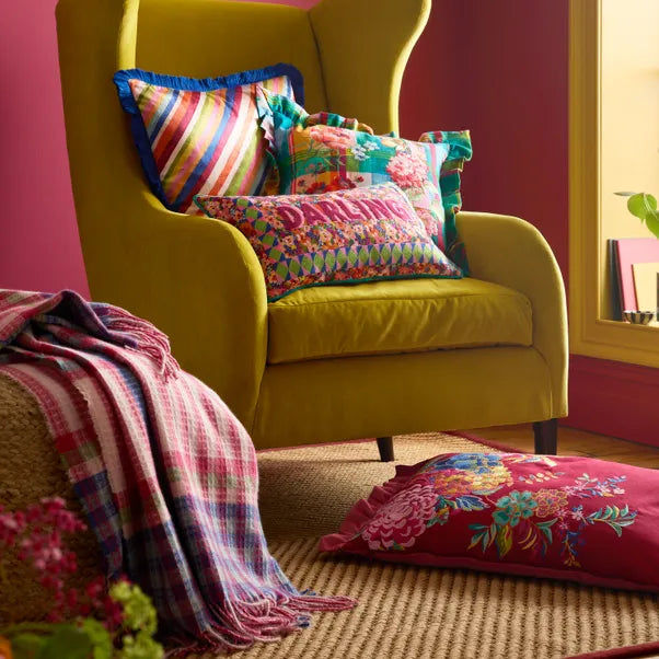 Sophie Robinson Darling Waffle Check Bedspread | Bright