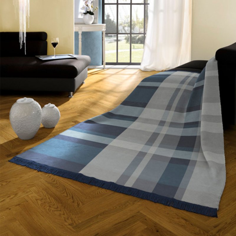 BIEDERLACK Oversized Check Throw | Blue B7717