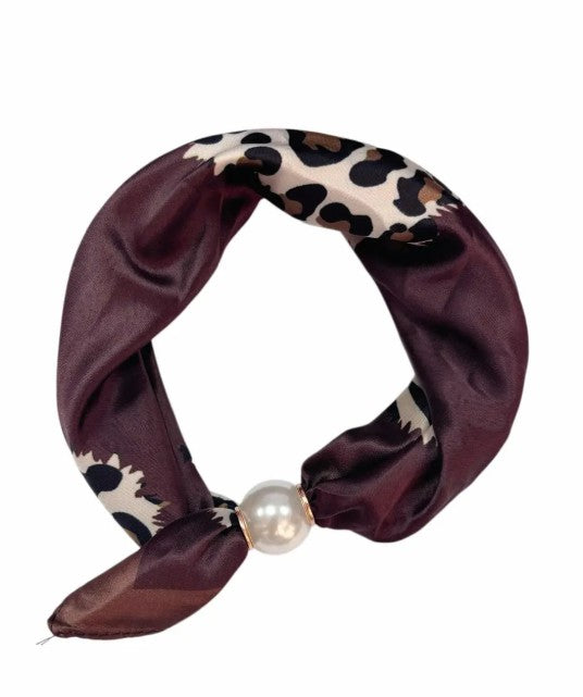 Best Angel Scarf with Magnetic Pearl Fastening | Brown BA-3281-5