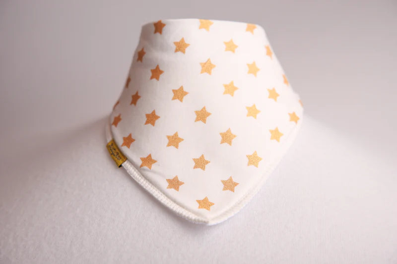 BabyBoo Gold Star Organic Cotton Dribble Bib | Cream