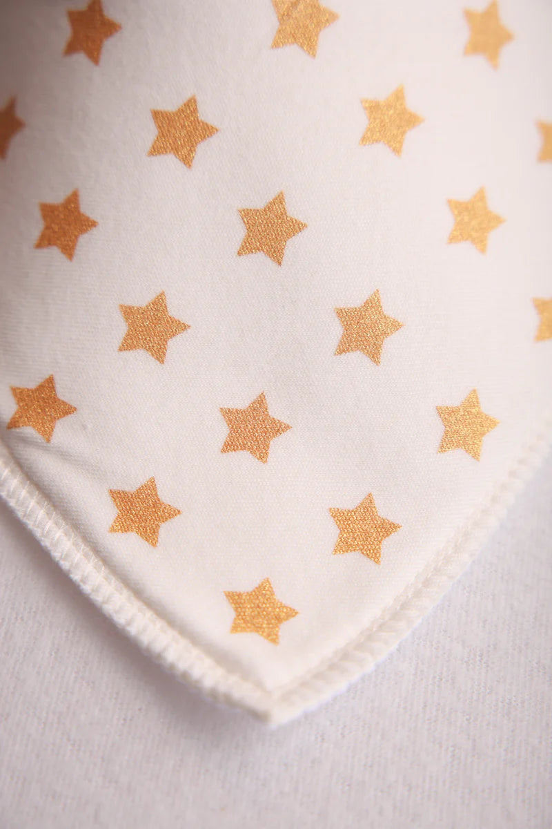 BabyBoo Gold Star Organic Cotton Dribble Bib | Cream