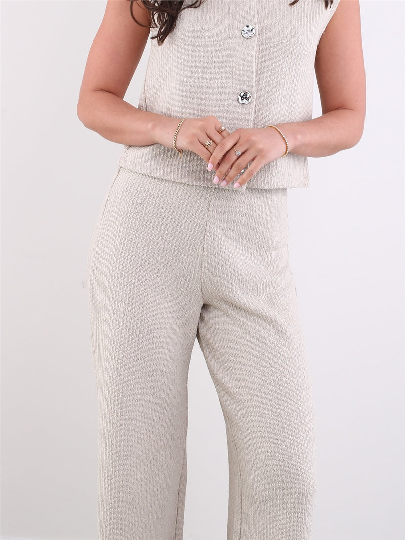 ONLY Vicki Button Pants | Pumice Stone