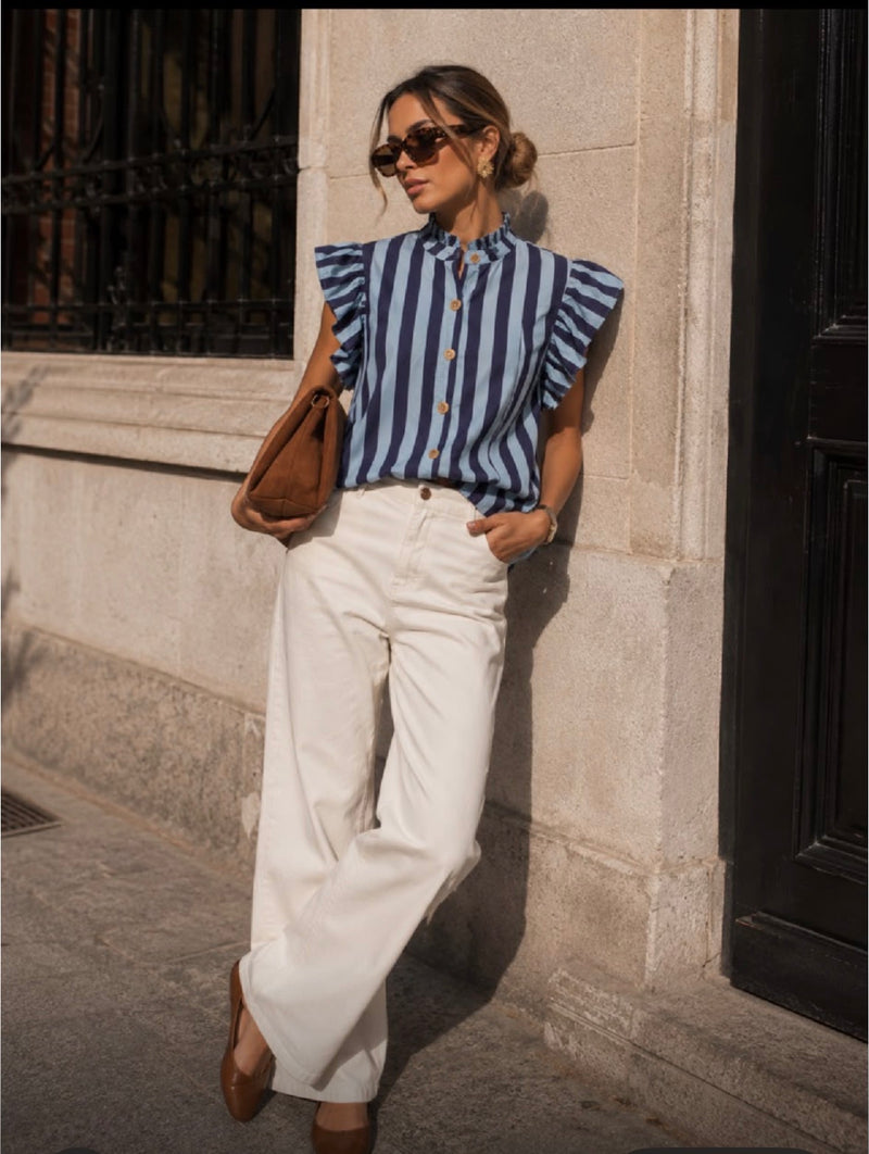 Emma & Ashley Ella Shirt | Blue Stripe CH238