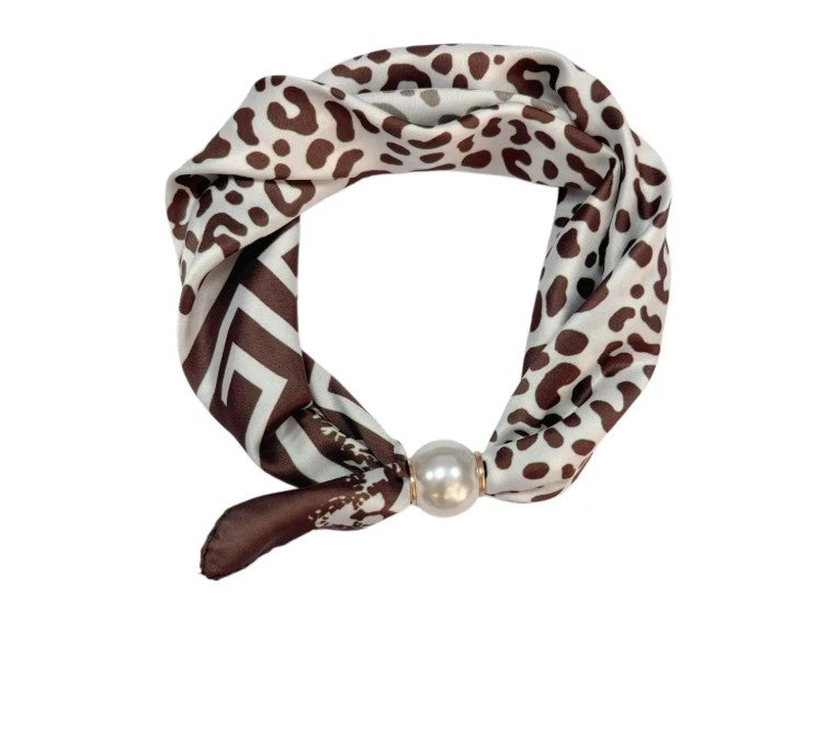 Best Angel Scarf with Magnetic Pearl Fastening | Brown BA-4340-5