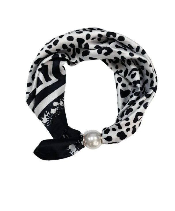 Best Angel Scarf with Magnetic Pearl Fastening | Black BA-4340-5