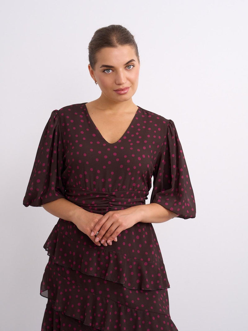 Kyla Ivy Dress Ppolka Dot | Brown 7887