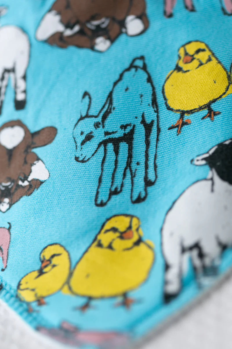 BabyBoo Fauna Farmyard Bandana Dribble Bib | Blue