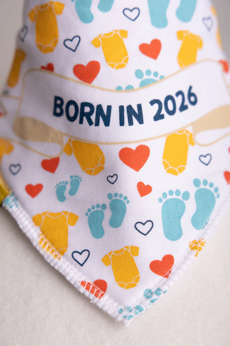 Babyboo Born In 2026 Bandana Bib | White
