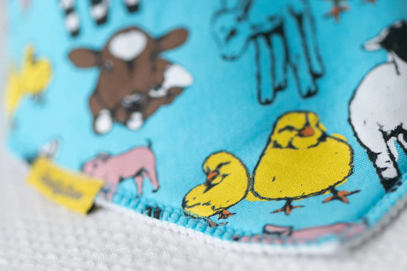 BabyBoo Fauna Farmyard Bandana Dribble Bib | Blue