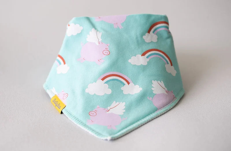 Baby Boo Organic Bandana Bib | Flying Pigs Turquoise