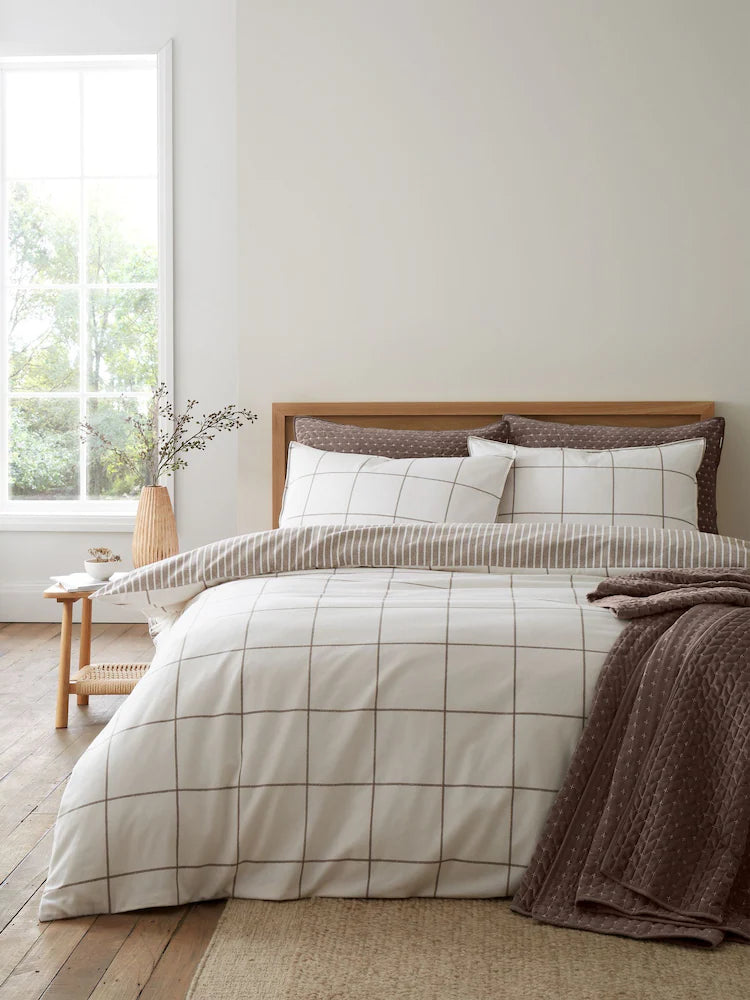 Bianca Brushed Regal Check Quilt Set | Mole