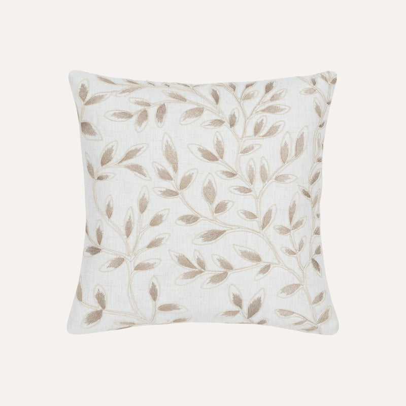 Scatter Box Delpine Embroidered Linen Cushion | Natural 3CT1602A