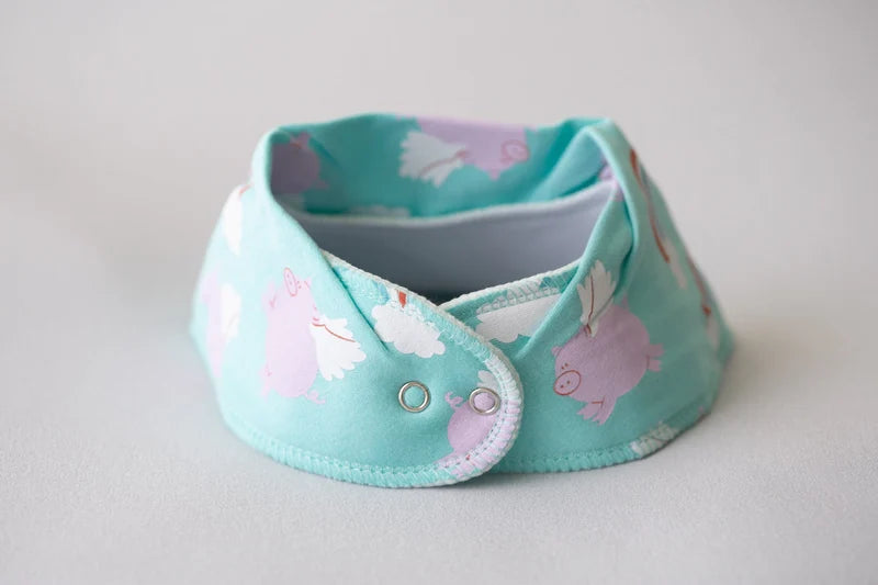 Baby Boo Organic Bandana Bib | Flying Pigs Turquoise