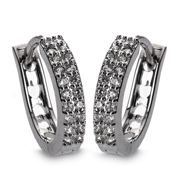 Newgrange Diamante Hoop Earrings | Silver 600025