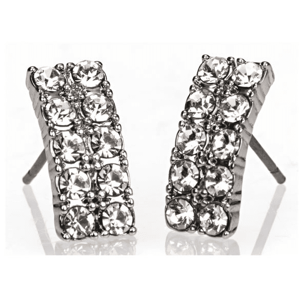 Newgrange Diamante Bar Earrings | Silver 600050