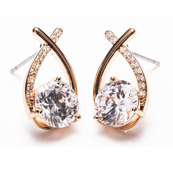 Newgrange Cross Diamond Earrings Pair | Gold 600418P