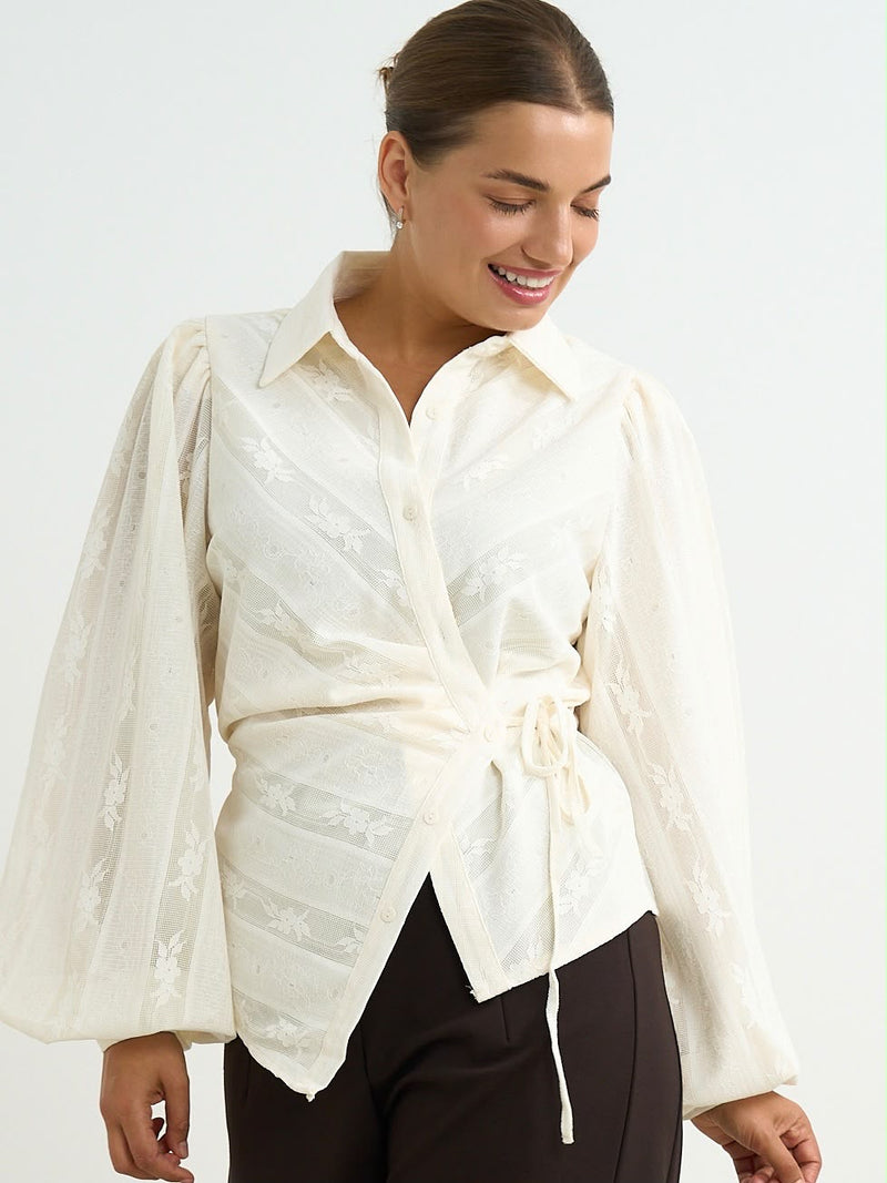 Kyla Clothing Delilah Blouse | Cream 61206JC