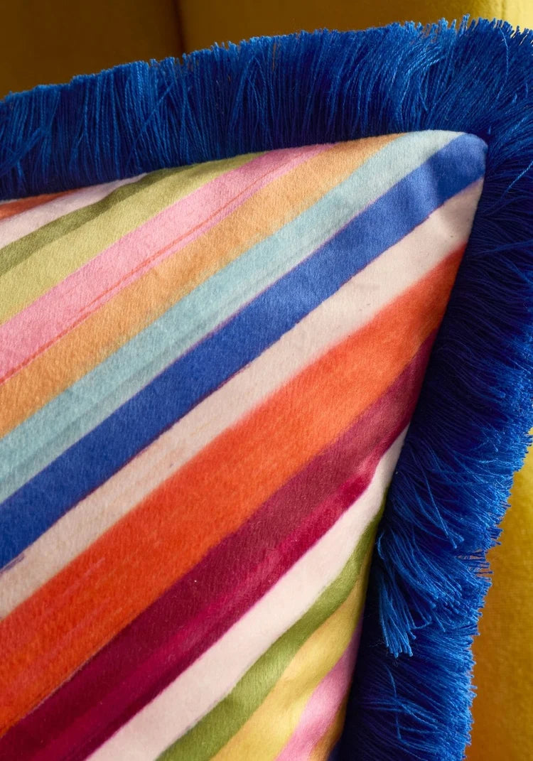 Sophie Robinson Darling Diagonal Stripe Filled Cushion | Bright
