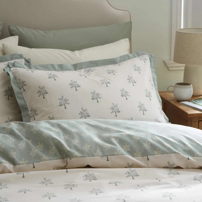 Emily Bond Dapplewood Trees Quilt Set | Cream