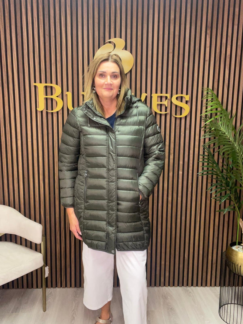 Frandsen Quilted Hooded Puffer Coat | Khaki 103 588