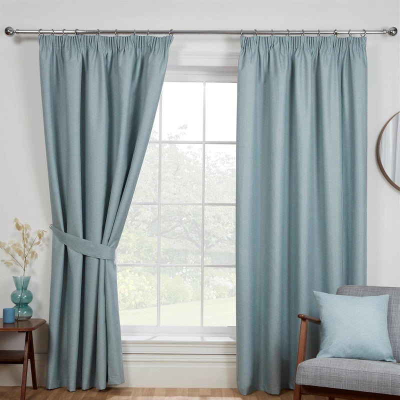 Sundor Eclipse Pencil Pleat Curtains | Duck Egg