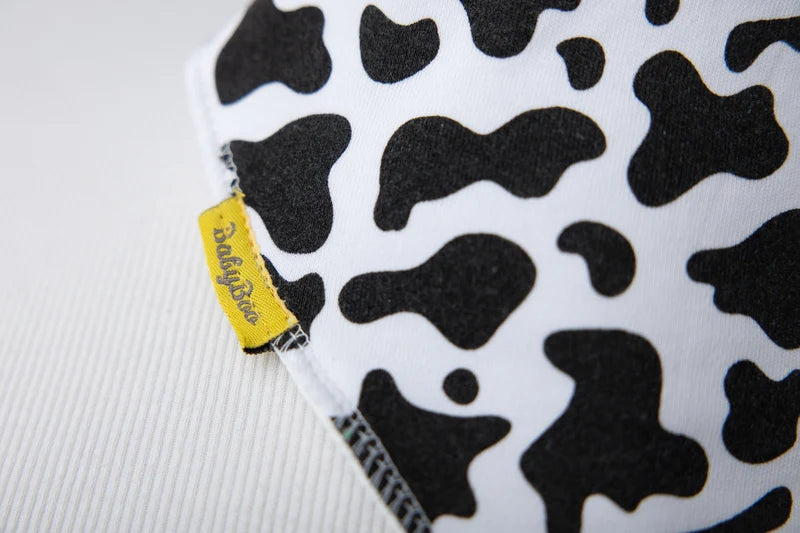 Baby Boo Organic Bandana Bib | Moo Print Black/White