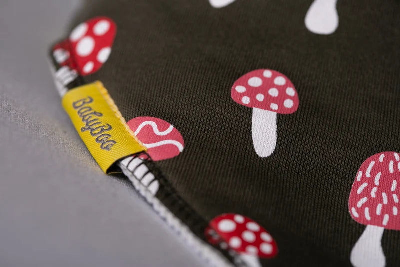 Baby Boo Organic Bandana Bib | Toadstools Green