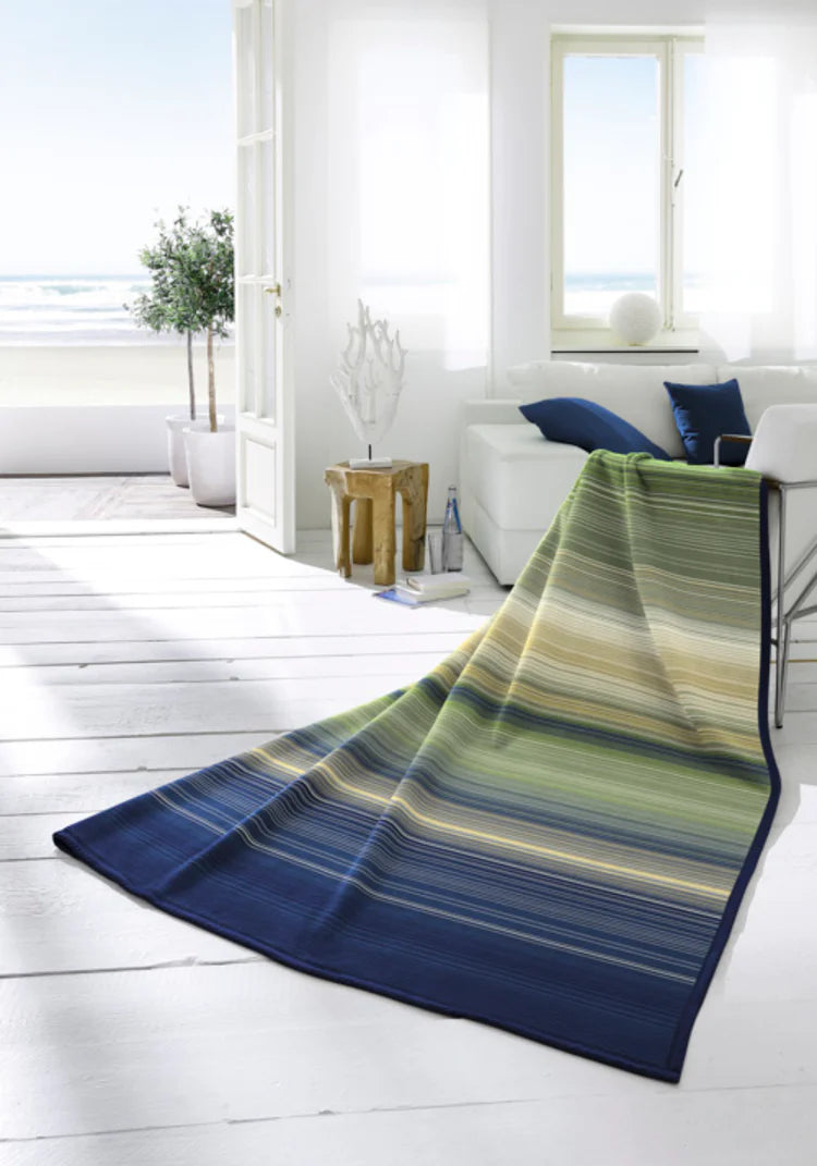 Biederlack Ombre Stripe Throw | Green B7712