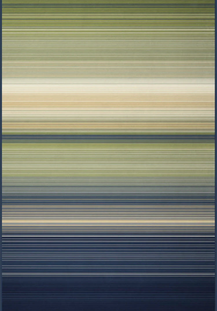 Biederlack Ombre Stripe Throw | Green B7712