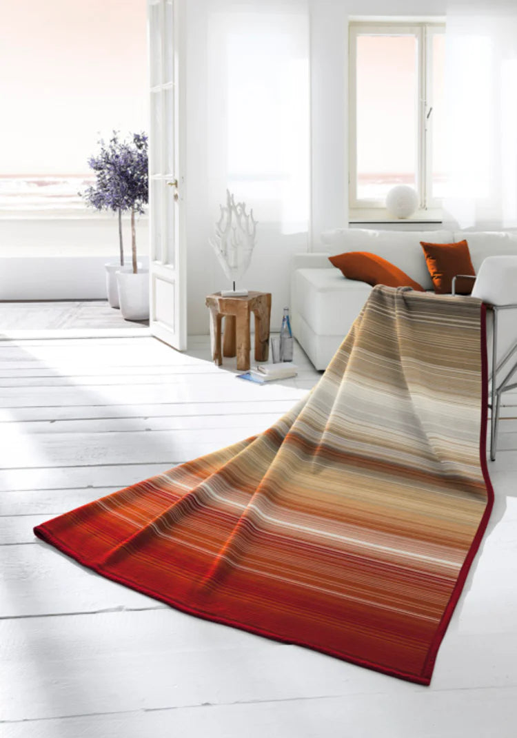 Biederlack Ombre Stripe Throw | Terracotta B7713