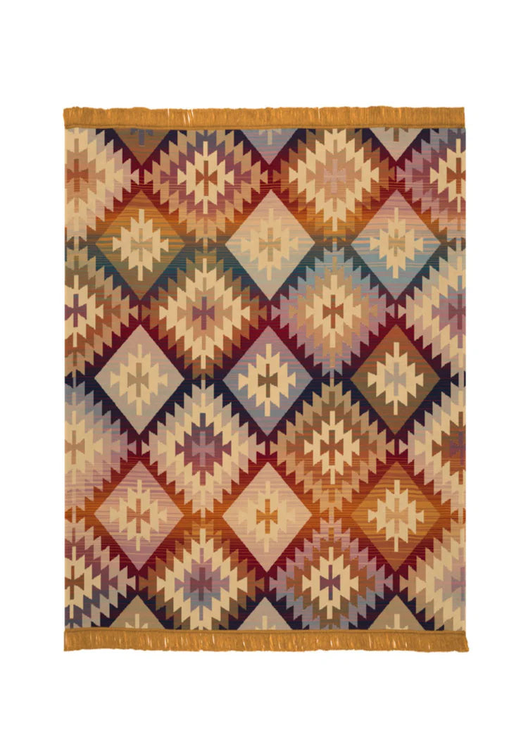 Biederlack Ikat Diamond Cotton Rich Blanket | B7715