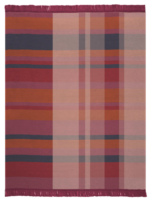 Biederlack Oversised Check Blanket | Plum B7718