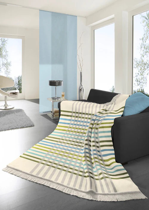 Biederlack Cotton Rich Check Picnic Blanket | Green  B7720