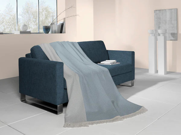Biederlack Texture Semi Blanket |Plain Blue B7722