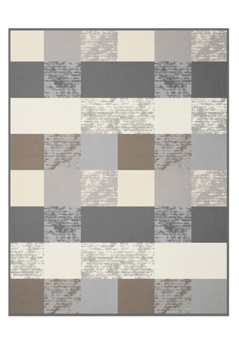 Biederlack Cotton Rich Picnic Blanket Textured Check | Brown B7909