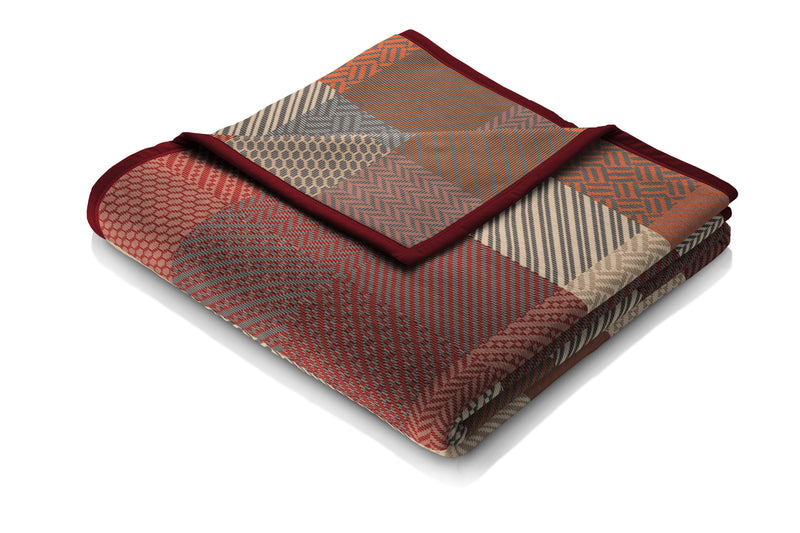 Biederlack Cotton Rich Picnic Blanket Herringbone Check | Rust B7911