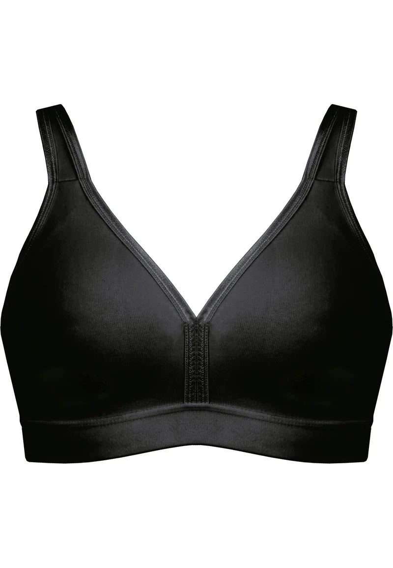 Naturana Soft Cotton Wireless Sport Bra | Black 86021