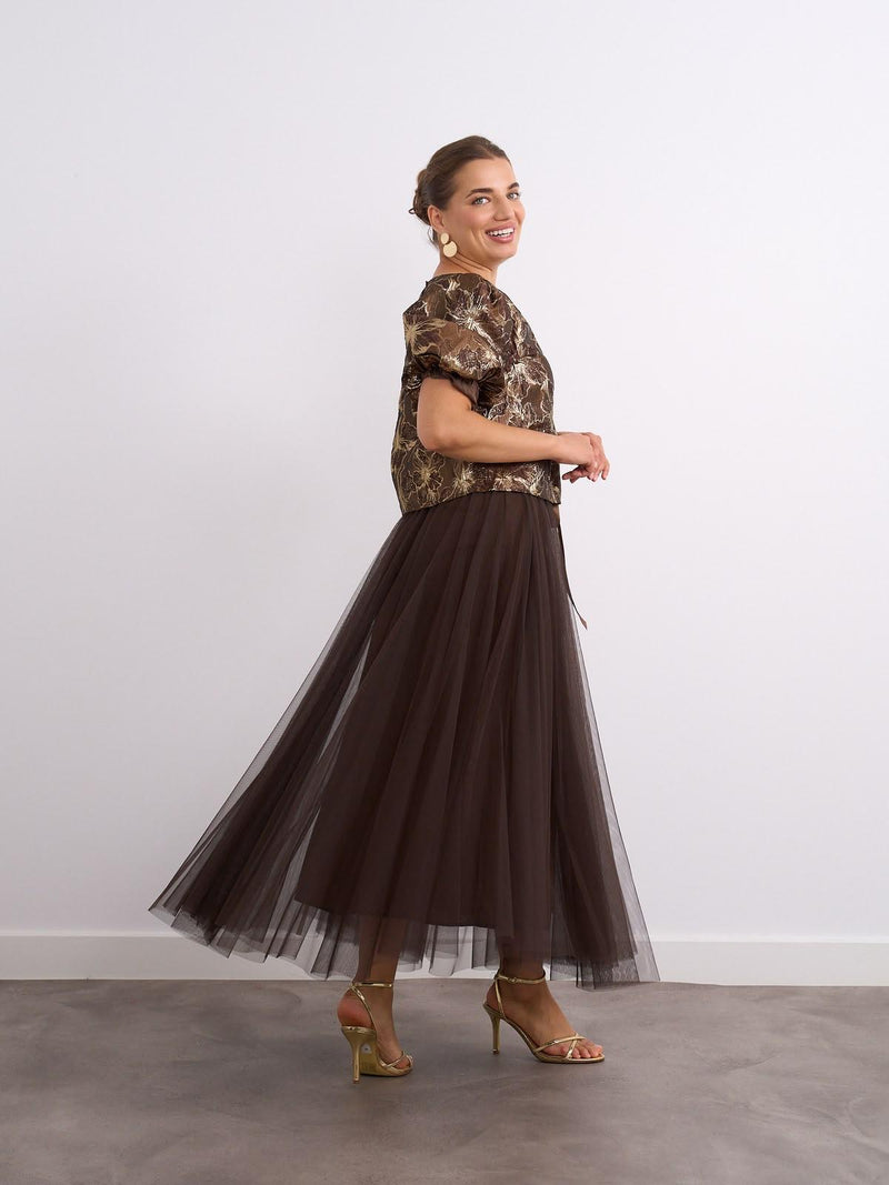 Kyla Arabella Tulle Skirt | Brown 23028