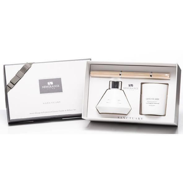 Newgrange Living Sweet Orange & Cedarwood Luxury Candle & Diffuser Set | 9199